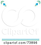 Poster, Art Print Of White Background With A Blue Tulip Border