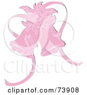 Poster, Art Print Of Pink Doves With Lilies And Wedding Bells