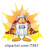 Clipart Picture Of A Salt Shaker Mascot Cartoon Character Dressed As A Super Hero