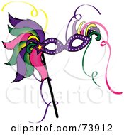 Colorful Feathered Mardi Gras Mask