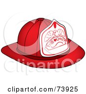 Royalty Free RF Clipart Illustration Of A Red Fire Chief Hat With An Eagle
