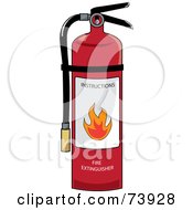 Poster, Art Print Of Red Fire Extinguisher With Instructions