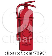 Royalty Free RF Clipart Illustration Of A Red And Black Fire Extinguisher by Pams Clipart