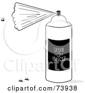 Black And White Aerosol Bug Killer Spray Can With Dead Flies