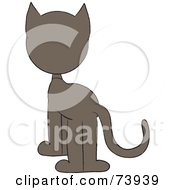 Royalty Free RF Clipart Illustration Of A Brown Cat Facing Away