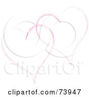 Royalty Free RF Clipart Illustration Of Two Faint Pink Painted Heart Outlines