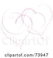 Poster, Art Print Of Two Faint Pink Painted Heart Outlines