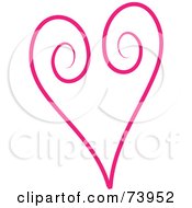 Poster, Art Print Of Magenta Swirly Heart Design