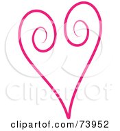 Royalty Free RF Clipart Illustration Of A Magenta Swirly Heart Design