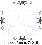 Poster, Art Print Of Borders Of Roses And Scrolls On White