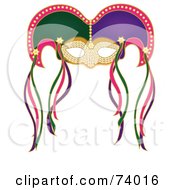 Poster, Art Print Of Colorful Mardi Gras Mask With Ribbons