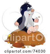 Poster, Art Print Of Happy Gopher Sitting On A Mound Of Dirt