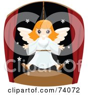 Poster, Art Print Of Happy Girl Flying As An Angel In A Play