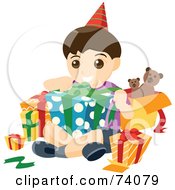 Happy Birthday Boy Opening Presents