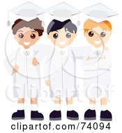 Royalty Free RF Clipart Illustration Of Three School Graduates In Caps And Gowns