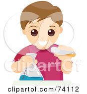 Poster, Art Print Of School Boy Mixing Chemicals In Science Class