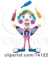 Royalty Free RF Clipart Illustration Of A Friendly Party Clown Juggling by BNP Design Studio