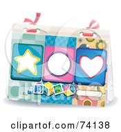 Royalty Free RF Clipart Illustration Of A Baby Scrap Book Design With Shapes And Blocks by BNP Design Studio