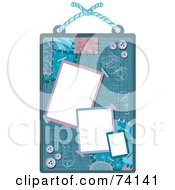 Royalty Free RF Clipart Illustration Of A Scrap Book Design With Blank Spaces Buttons And Patches
