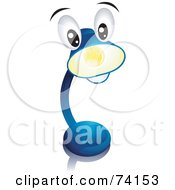 Royalty Free RF Clipart Illustration Of A Cute Blue Desk Lamp Character Shining