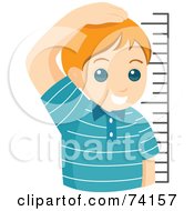Poster, Art Print Of Proud Little Boy Measuring His Height