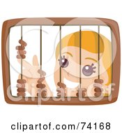 Royalty Free RF Clipart Illustration Of A Little Girl Playing With A Wooden Abacus by BNP Design Studio