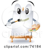 Poster, Art Print Of Canvas Easel Character Painting