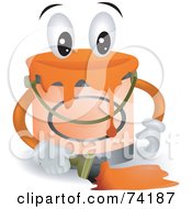 Royalty Free RF Clipart Illustration Of A Paint Can Character Holding A Paint Brush