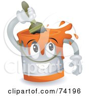 Poster, Art Print Of Paint Can Character Stirring Paint