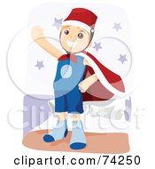 Poster, Art Print Of Little Boy Pretending To Be A Super Hero