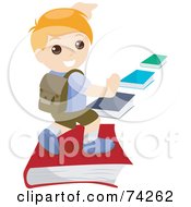 Royalty Free RF Clipart Illustration Of A School Boy Running On A Book Path