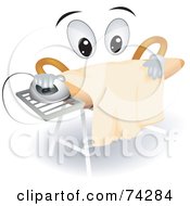 Poster, Art Print Of Ironing Board Character Doing Laundry