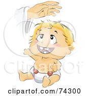 Royalty Free RF Clipart Illustration Of A Happy Baby Being Baptized