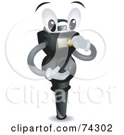 Royalty Free RF Clipart Illustration Of A Parking Meter Character Inserting A Coin by BNP Design Studio