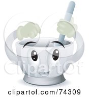 Poster, Art Print Of Mortar And Pestle Character Mixing