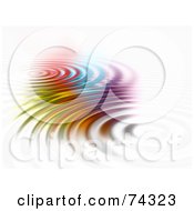 Royalty Free RF Clipart Illustration Of A 3d Colorful Ripple Background On White by KJ Pargeter