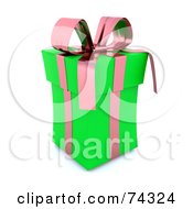 Royalty Free RF Clipart Illustration Of A 3d Pink And Green Tall Christmas Present Box