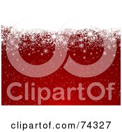 Royalty Free RF Clipart Illustration Of A Red Christmas Background Of With Falling Snow And White Snowflakes