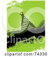 Royalty Free RF Clipart Illustration Of A Grungy Green Christmas Tree Background