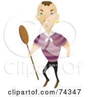 Royalty Free RF Clipart Illustration Of A Male Pirate Carrying A Paddle