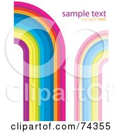 Royalty Free RF Clipart Illustration Of Two Rainbow Curves With Sample Text On White