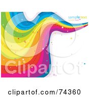 Royalty Free RF Clipart Illustration Of A Wavy Rainbow With Sparkles And Sample Text Over White