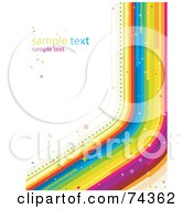 Poster, Art Print Of Curved Rainbow With Sparkles And Sample Text Over White