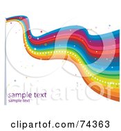 Poster, Art Print Of Long Wavy Rainbow Flag With Sparkles And Sample Text On White