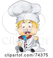 Royalty Free RF Clipart Illustration Of A Blond Baby Chef In Uniform
