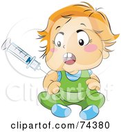 Royalty Free RF Clipart Illustration Of A Blond Baby Being Vaccinated