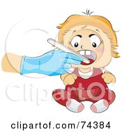 Poster, Art Print Of Blond Baby Getting An Oral Check Up