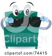 Poster, Art Print Of Dumpster Character Loading Garbage Bags