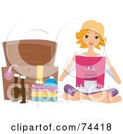 Poster, Art Print Of Pretty Housewife Storing Clothes In A Chest