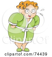 Poster, Art Print Of Pleasantly Plump Nagging Wife Or Mother Woman In Curlers And A Robe